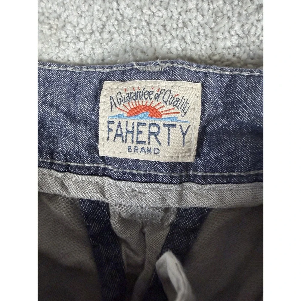 Faherty Mens 32 Gray Linen Cotton Classic Chino Shorts Casual Summer Beach